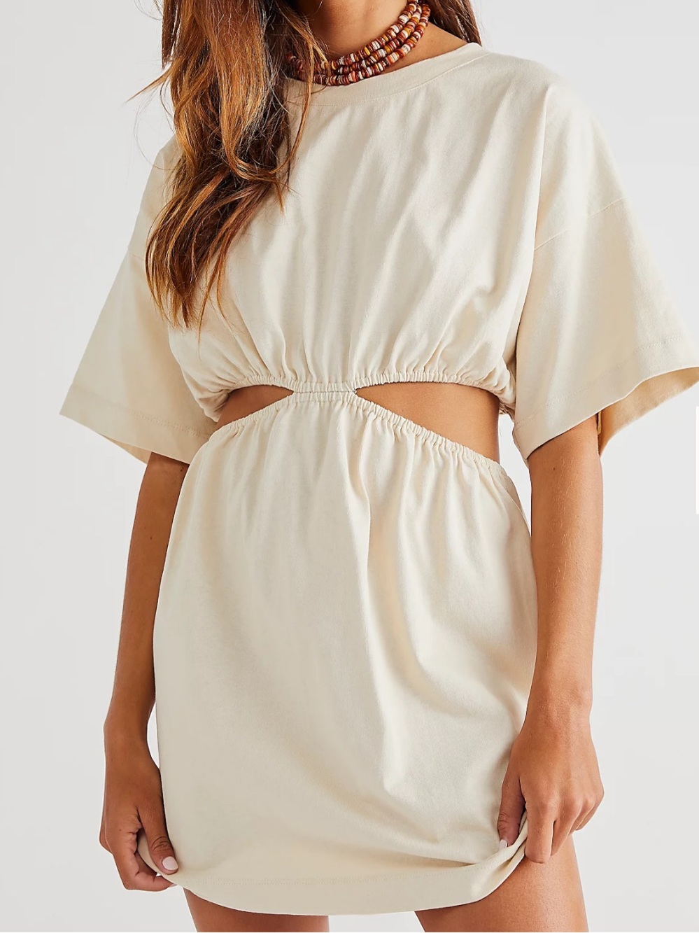 Free People Beach Dandelion Cream Cutout Mini Dress Womens Large